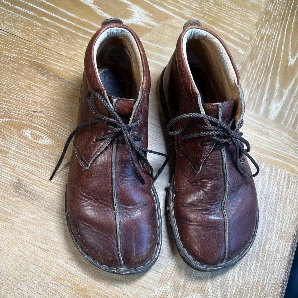 BORN Chukka Boots Dark Brown Leather Men's 7‎ 38 Boho